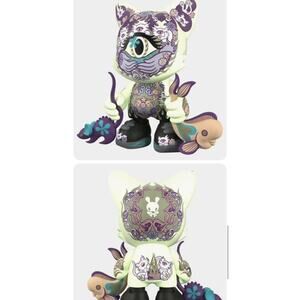 NEW Junko Mizuno Ailurophile Glow Superplastic Janky 8" Vinyl Toy Cat Fish NIB